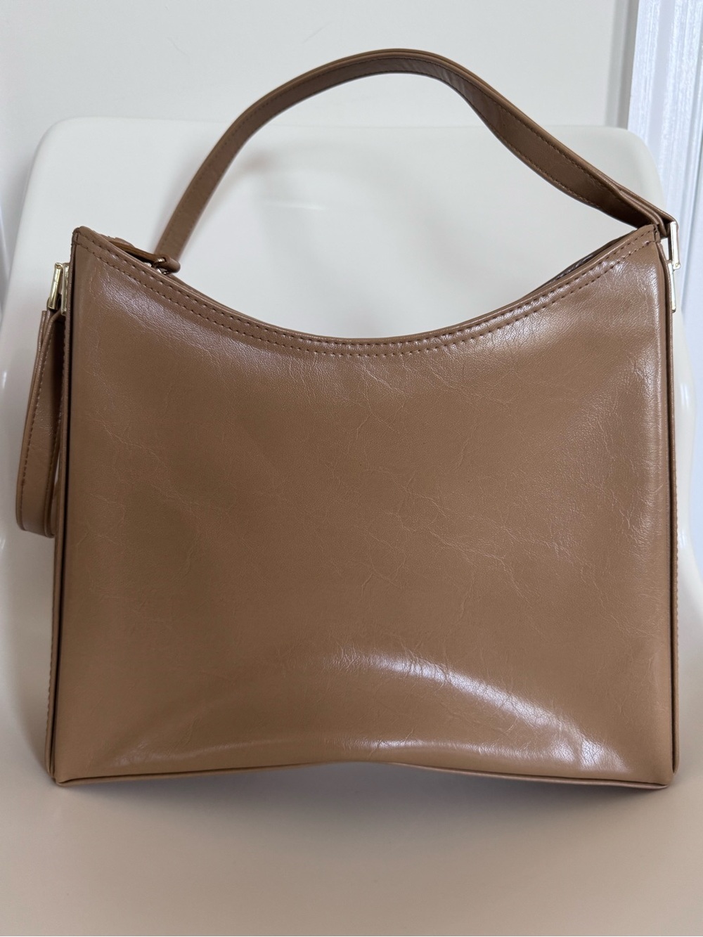 Liz Claiborne Taupe Shoulder Bag Y2K Minimalist Quiet Luxury Everyday Purse EUC - Picture 12 of 14